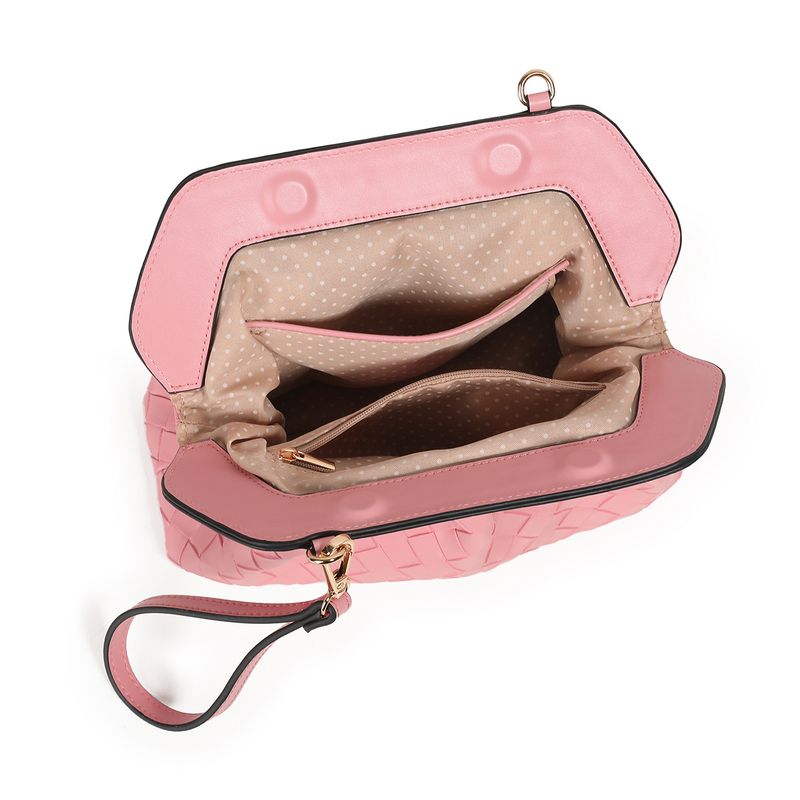 Indi flettet clutch - rosa - elegant og tidløs veske