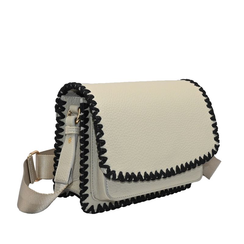 CAMILLE clutch med søm - beige