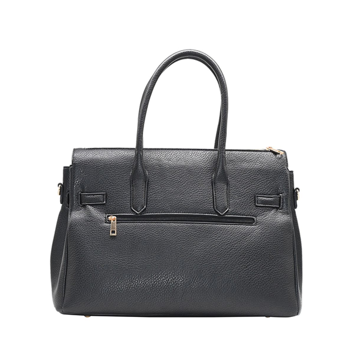 Hampton shopper svart - elegant skulderveske i imitert skinn