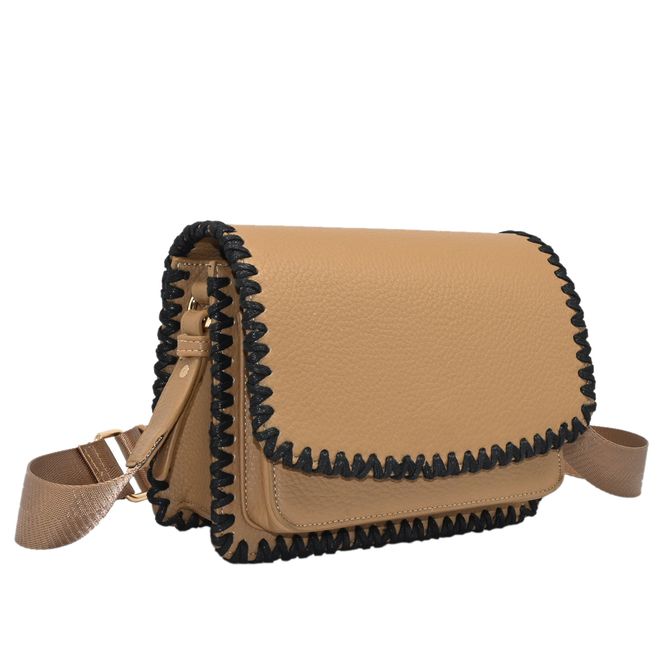 Hovedbilde CAMILLE clutch med søm - cognac
