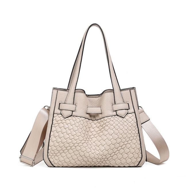 Hovedbilde FELIN shopper med flettet front - beige