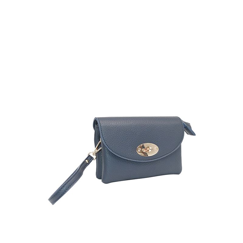 DANIELLE clutch marineblå i imitert skinn