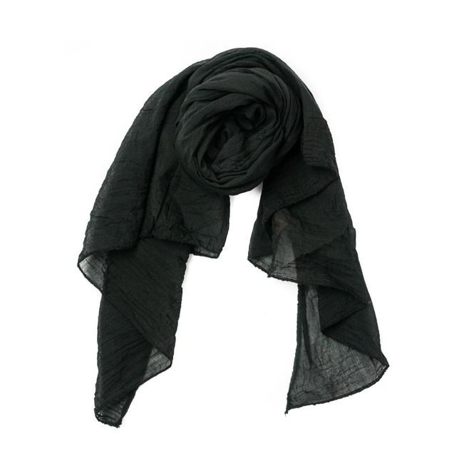 Hovedbilde Ensfarget skjerf i silke og bomull - svart