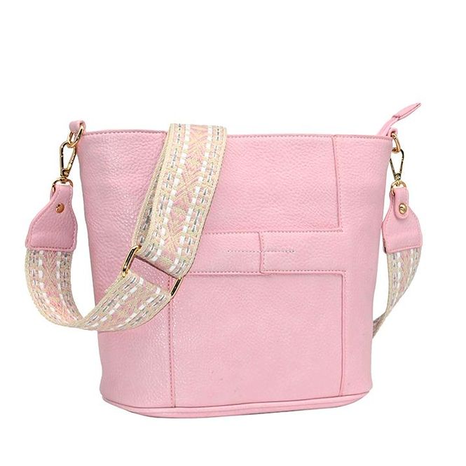 Hovedbilde Iria crossbag med mønstret rem - lys rosa