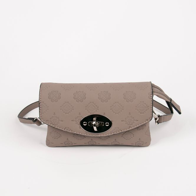 Hovedbilde DANIELLE clutch med preget mønster beige ...