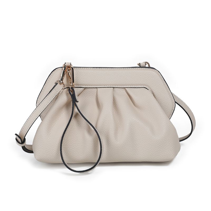 JOELLE portemone clutch/veske beige - liten veske med skulderrem