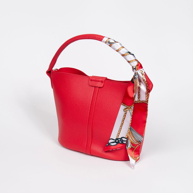 Ibelin liten bucketbag - rød - feminin veske med tidløs form