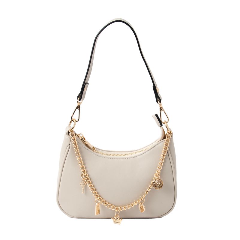 FIE Clutch med charmslenke - beige
