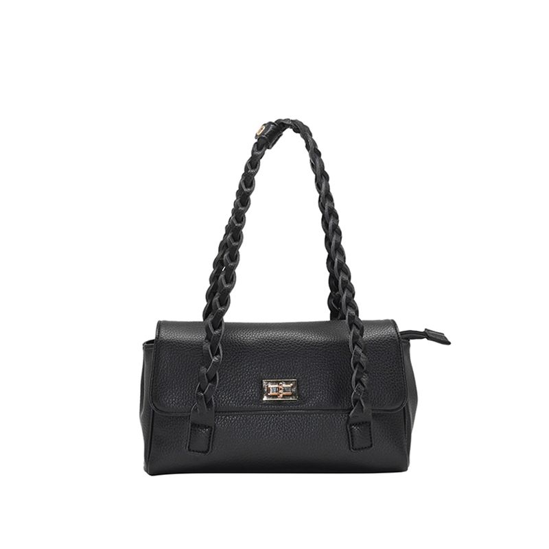 Holly lav shopper - svart veske i imitert skinn med gullfargede detaljer