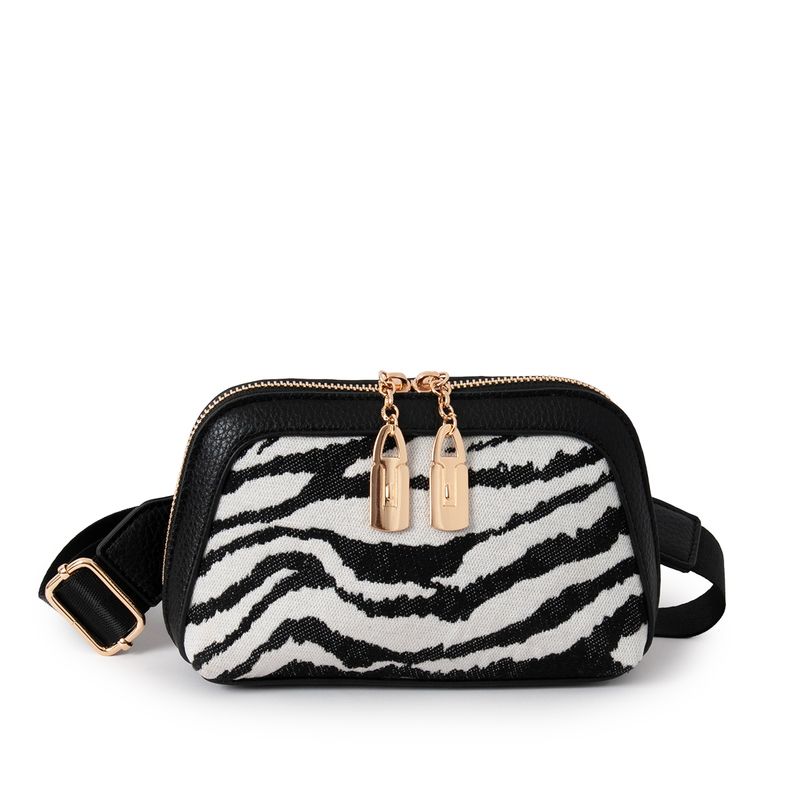 GLORIA clutch veske - zebra mønster i imitert skinn og polyester