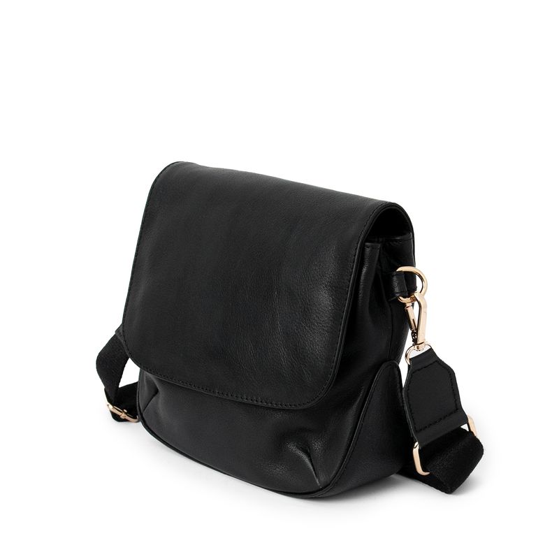 LEXI clutch i skinn - svart