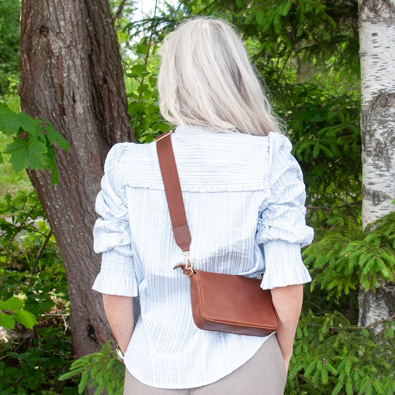 LIAN clutch i skinn - brun