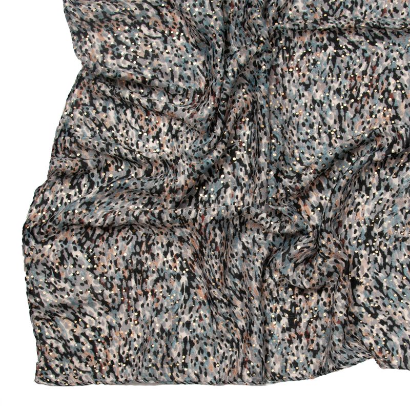 Småmønstret skjerf med gull-foil - svart