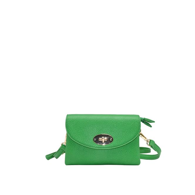 Huvudbild DANIELLE clutch stark grön i imiterat skinn