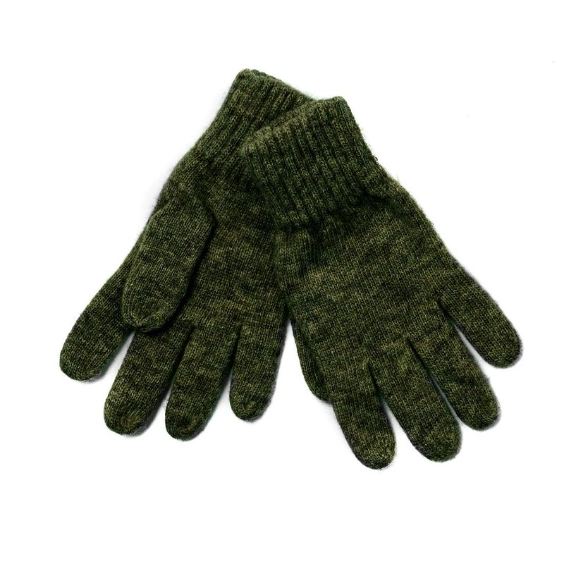 Strikkevante - olivengrønn