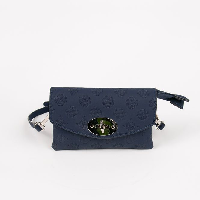 Hovedbilde DANIELLE clutch med preget mønster marine ...