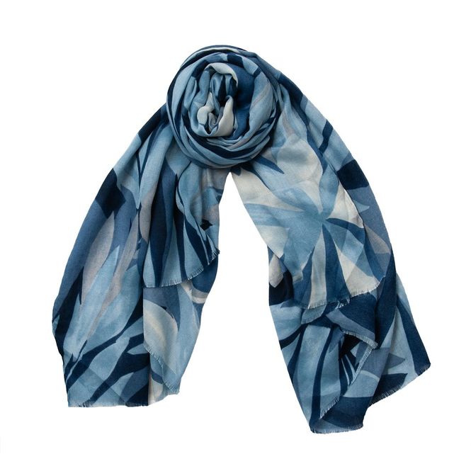 Hovedbilde Skjerf med store blomster - marine