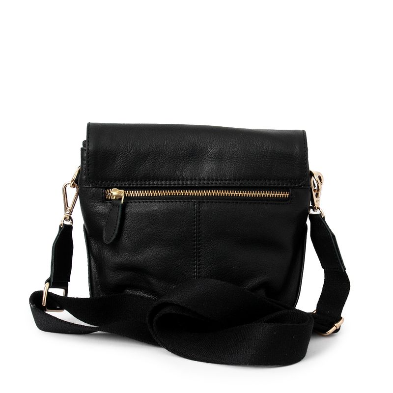 LEXI clutch i skinn - svart