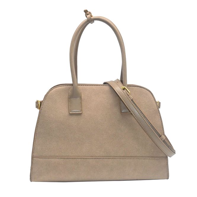 Huvudbild KINE bowler bag i imiterad mocka beige