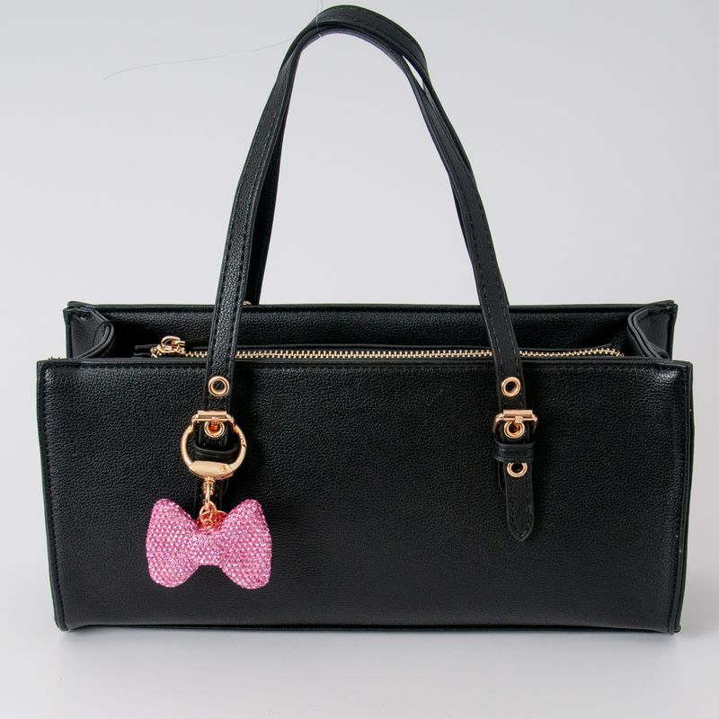 Veskepynt glitter SLØYFE - rosa