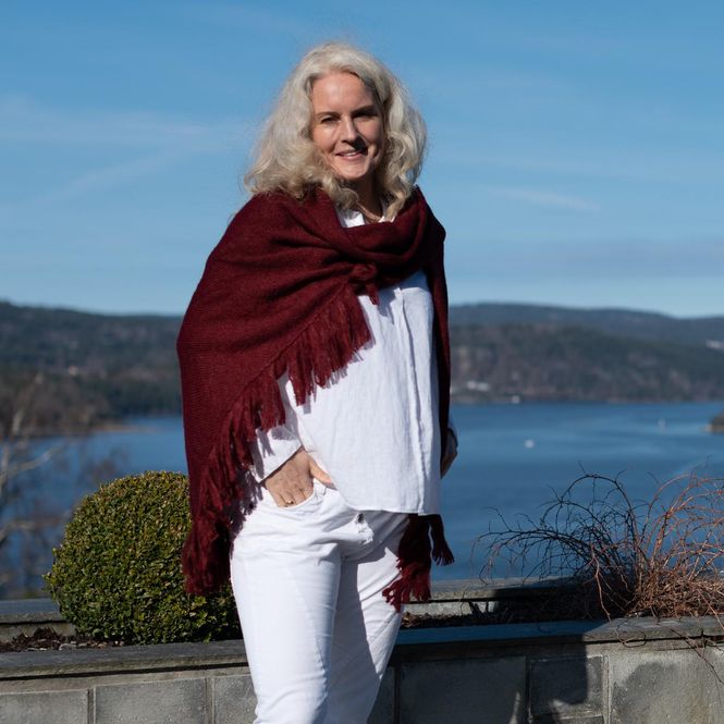 Hovedbilde Sjal i mohairmix - burgunder