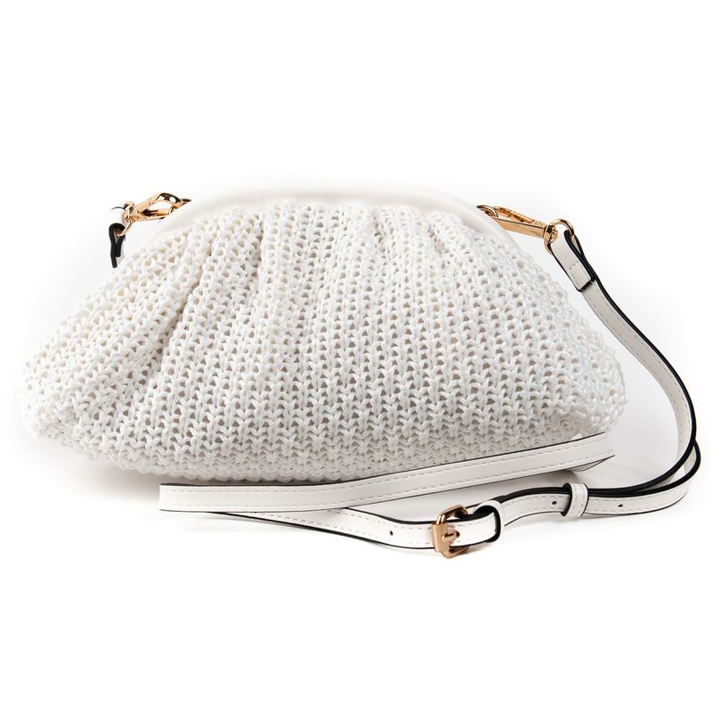 Idun flätad clutch - vit - elegant väska för vardag och fest