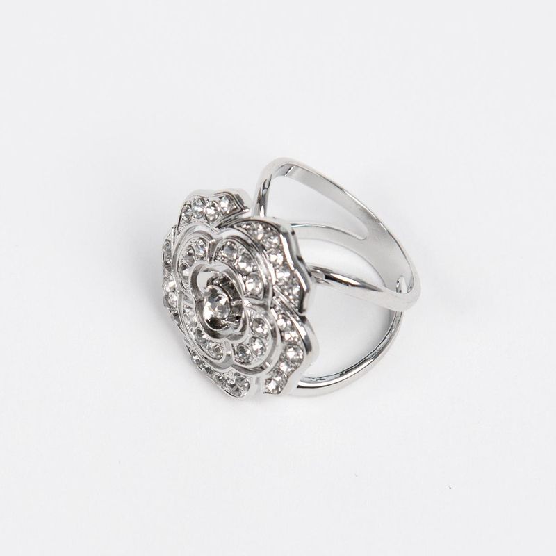 Stor skjerfring rose sølvfarget