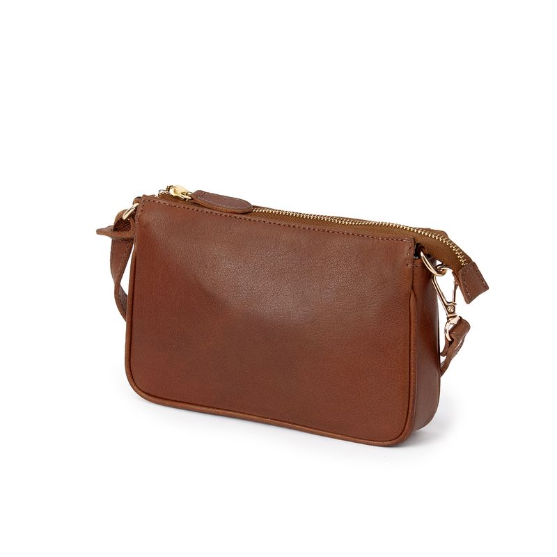 LIAN clutch i skinn - brun