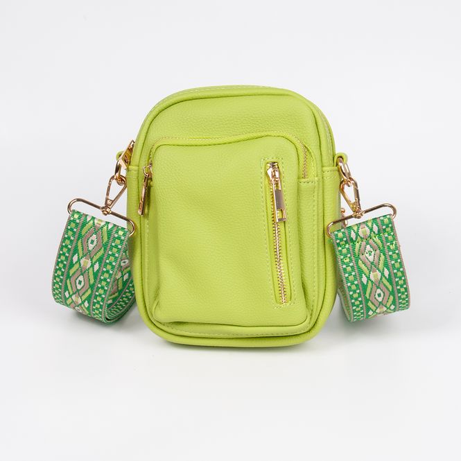 Hovedbilde LEVI citybag med mønstret rem - lime