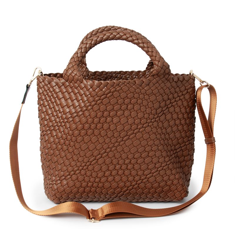 BILLIE flettet håndveske - cognac