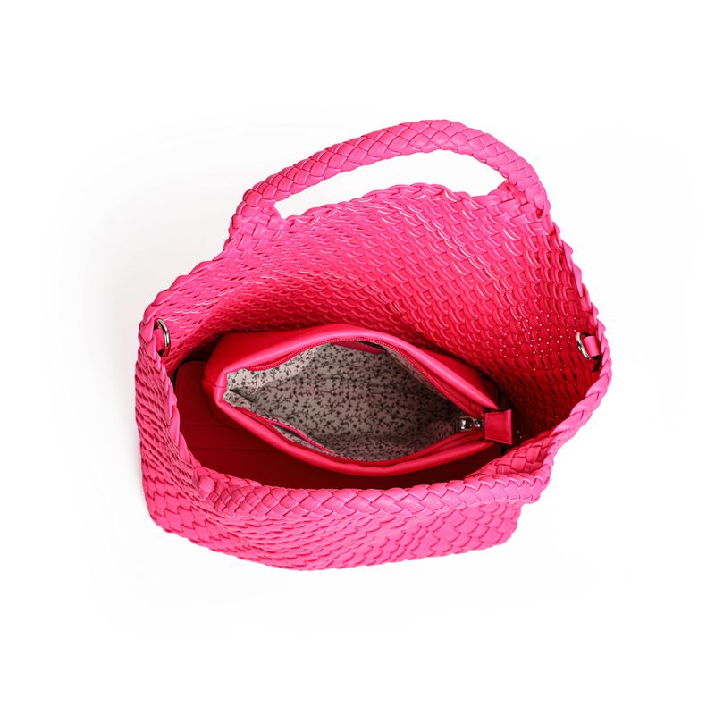 BILLIE flätad handväska - rosa