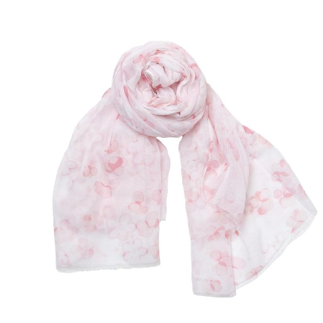 Hovedbilde Skjerf med duse blomster - lys rosa