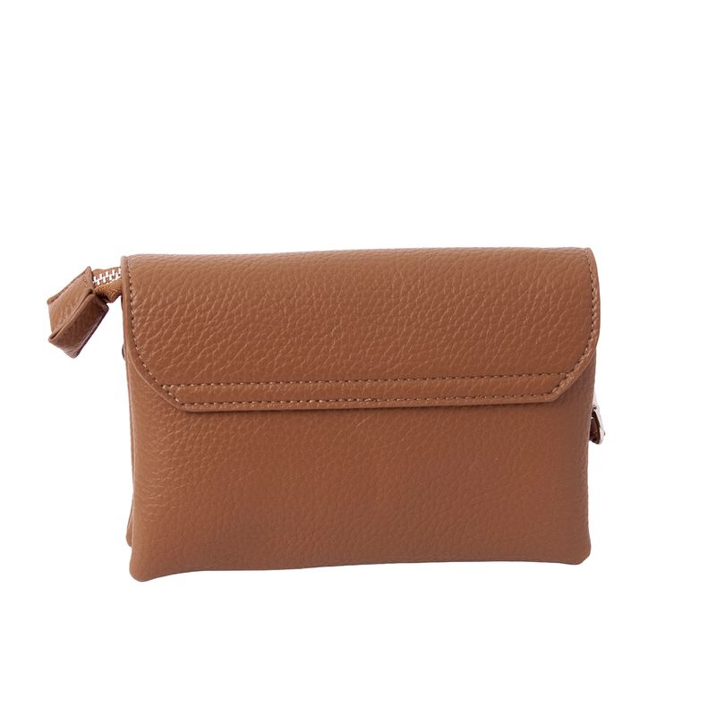 DANIELLE clutch sølvfarget cognac