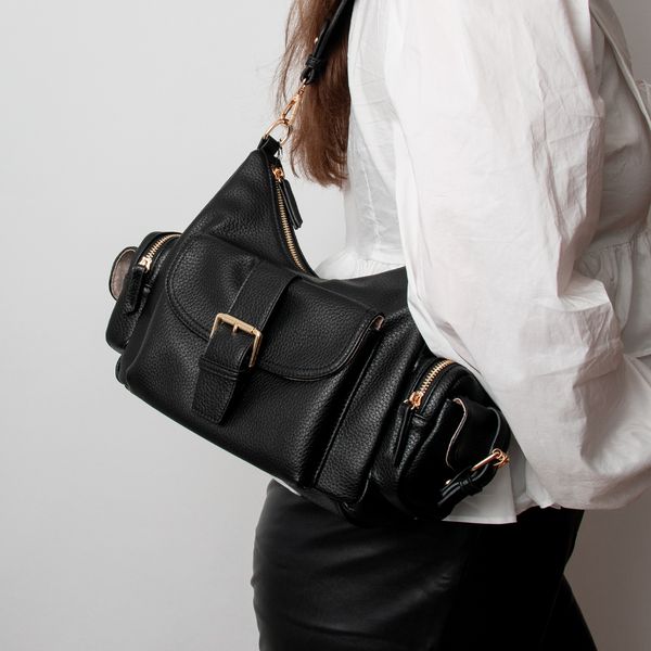 Hovedbilde GABI - Svart veske med mange rom og gullfargede ...