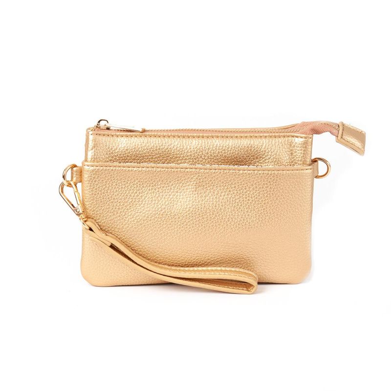 ANNA clutch metallic - gullfarget