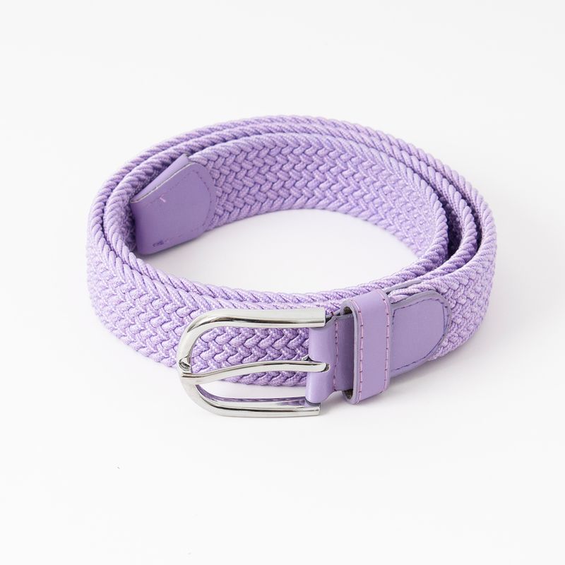 Strikkbelte, sølv - lavendel