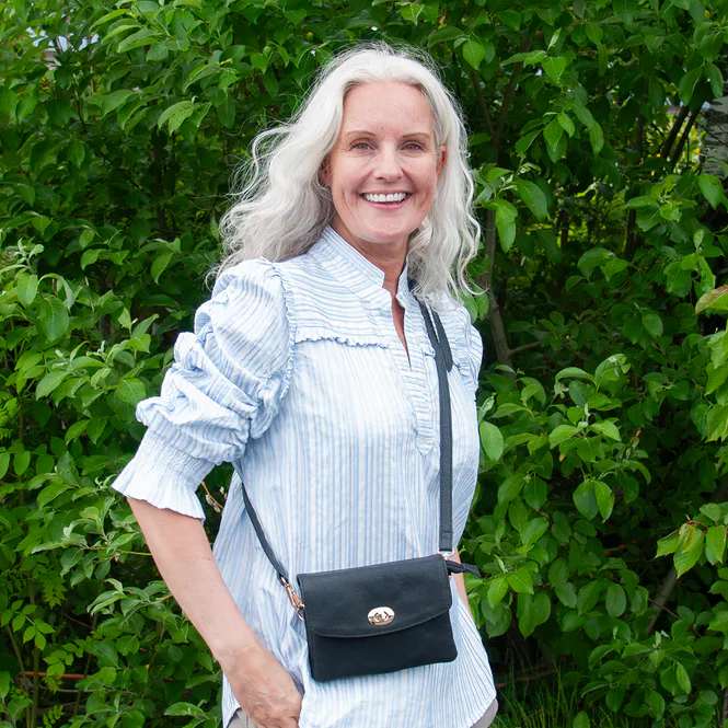 Hovedbilde DANIELLA mini clutch i skinn - svart