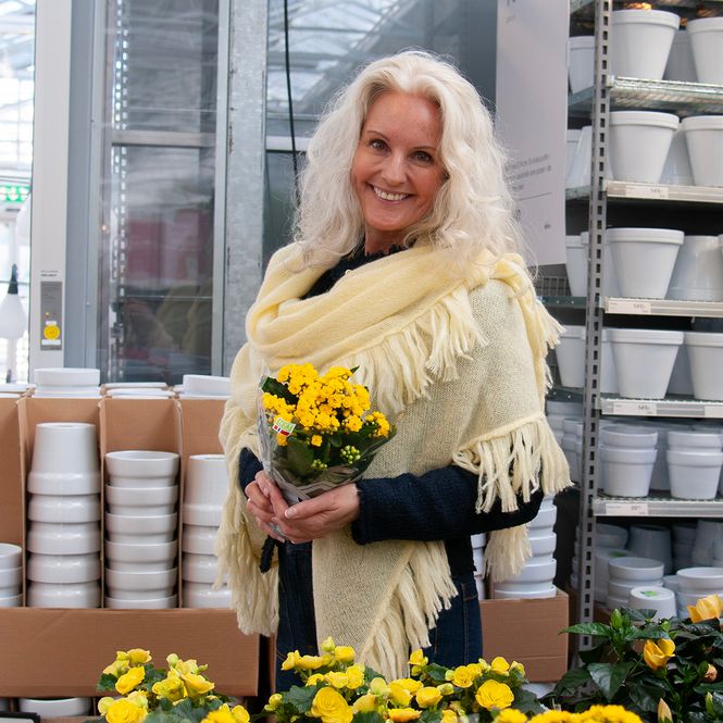 Hovedbilde Sjal i mohairmix - lys gul