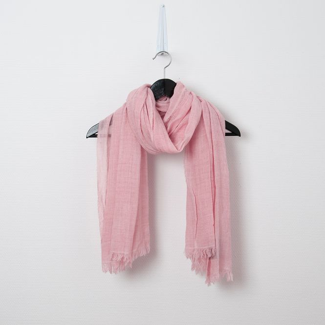 Hovedbilde Ull/viskose vevet sjal - lys rosa