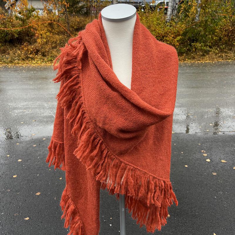 Sjal i mohairmix - rust