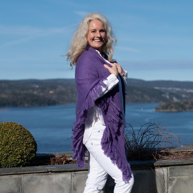 Huvudbild Sjal i mohairmix - lavendel