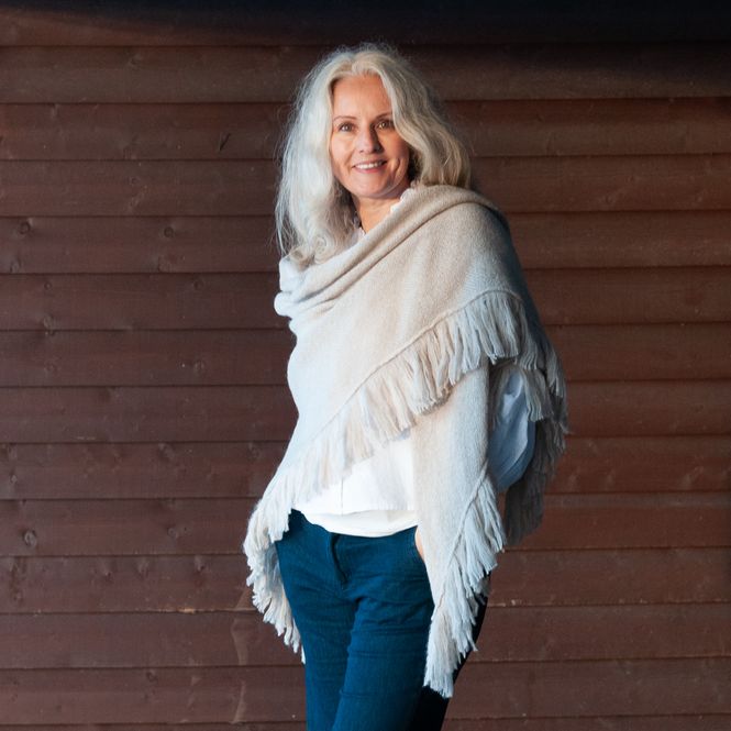 Huvudbild Sjal i mohairmix - beige