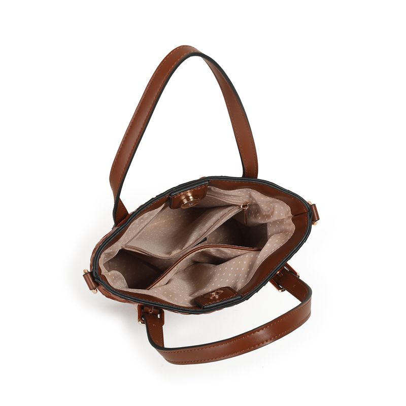 Ivy mini shopper - cognac - kompakt och stilren väska