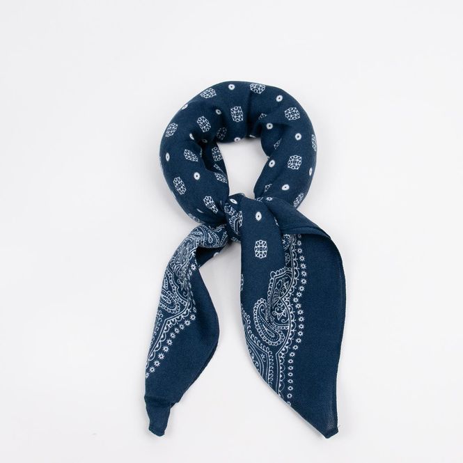 Hovedbilde Lite skjerf med paisleyprint marine