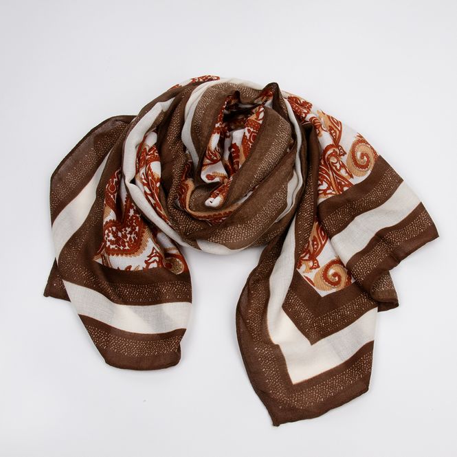 Huvudbild Brun scarf med paisleymönster