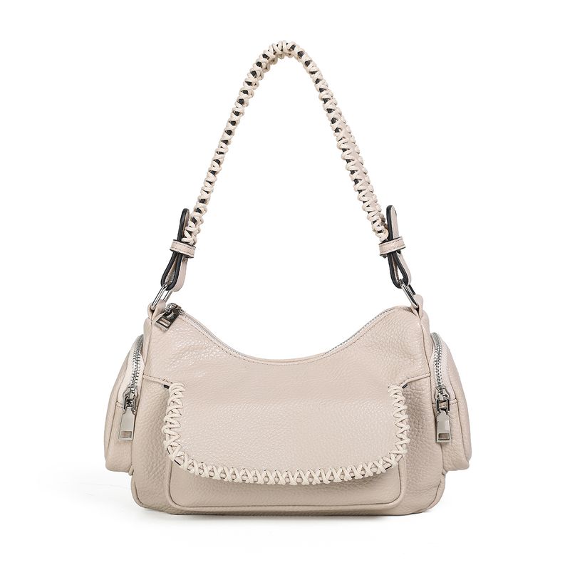 FANNY väska med flätad kant - beige