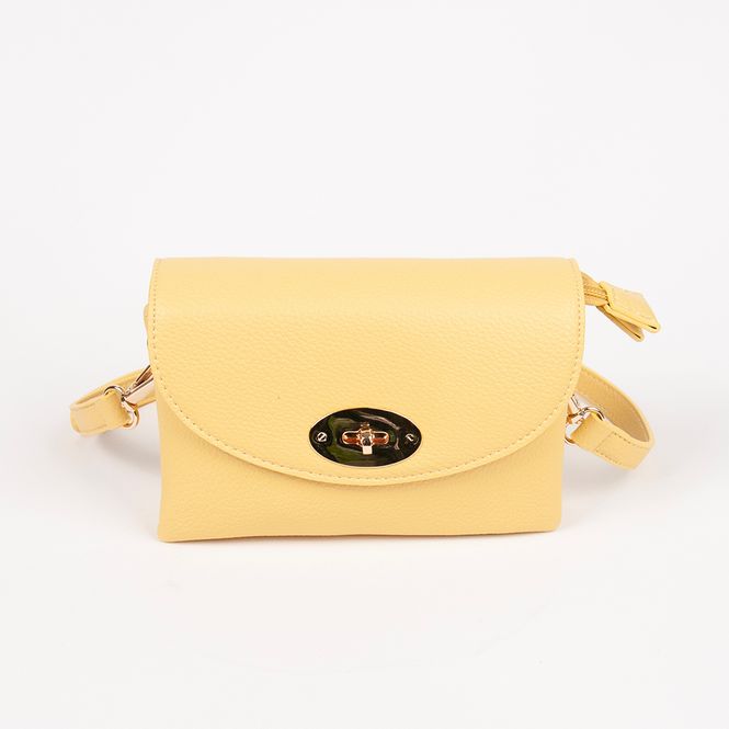 Hovedbilde DANIELLE clutch lys gul i imitert skinn