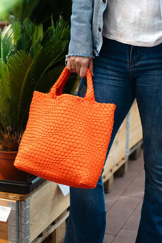 BILLIE flettet håndveske - orange