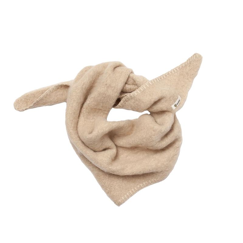 Litet trekantssjal beige - 100% akryl - dekorativa stygn - 34x100 cm