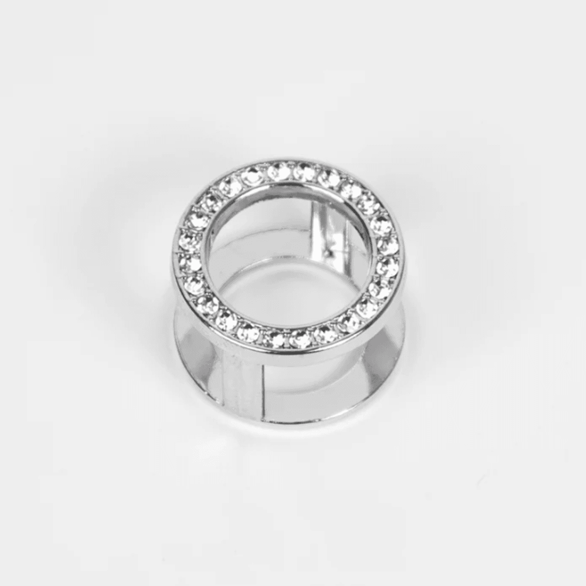 Skjerf ring sirkel med strass stener - silver